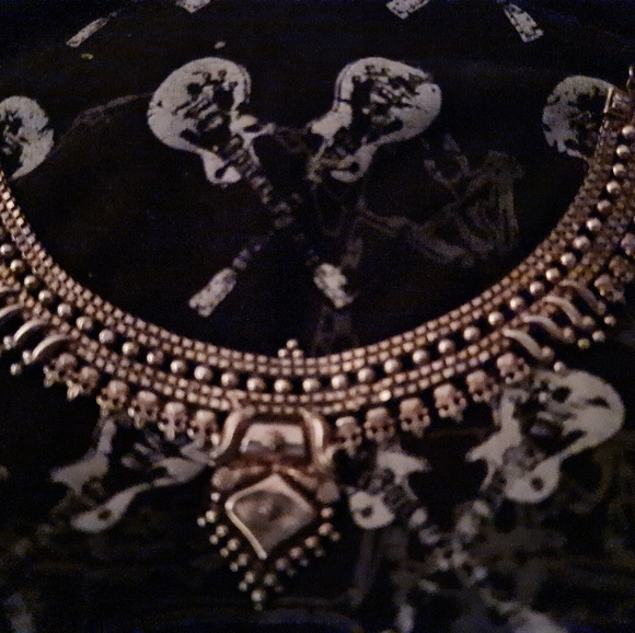 Vintage early 1900s silver Bib/goth style necklace - Picture 1 of 1